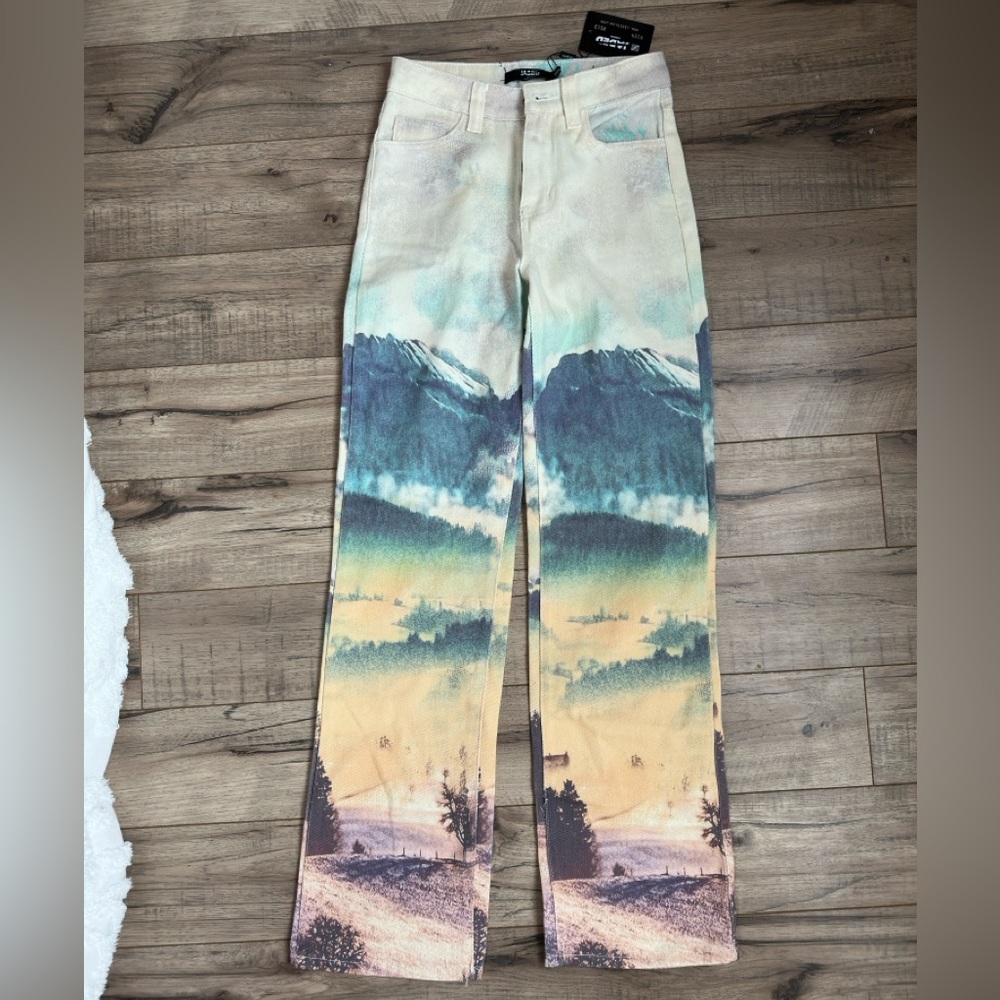 rainbow landscape jeans
